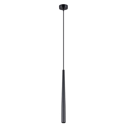 suspension tube conique effilé noir 44 cm, packshot sur fond blanc