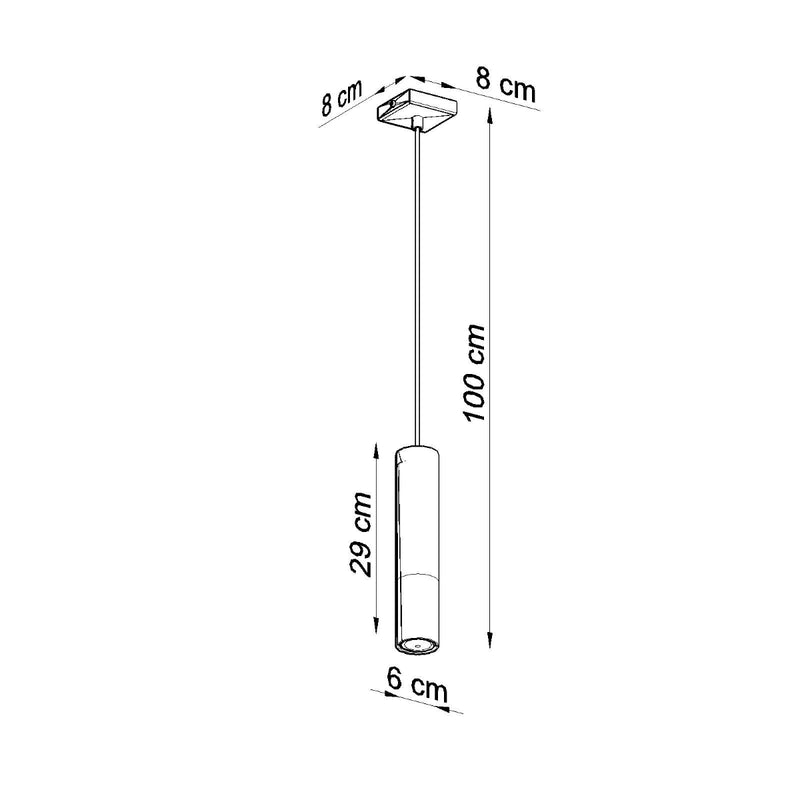 Dimensions Suspension Tube Duo Metallic Acier Noir et Doré