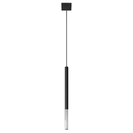 Suspension tube en acier noir mat et chrome Mozaica, ligne fine et minimaliste