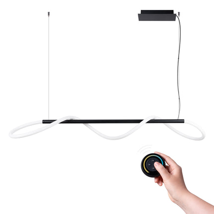 Suspension Tube LED Réglable 148 cm noire sur fond neutre, packshot