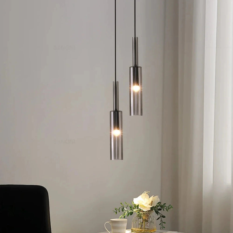Dimensions Lámpara colgante LED de tubo de cristal nórdico