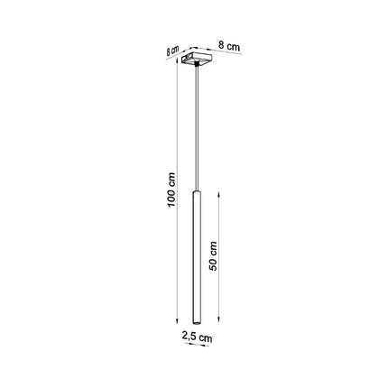 Schéma des dimensions de la Suspension tubulaire Halo 1 noire
