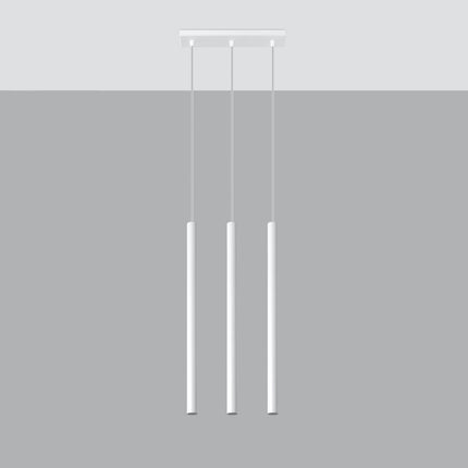 Suspension tubulaire Halo 3 en Ligne blanche, tube fin en acier suspendu au plafond