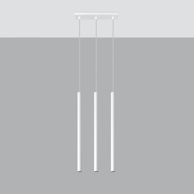 Suspension tubulaire Halo 3 en Ligne blanche, tube fin en acier suspendu au plafond