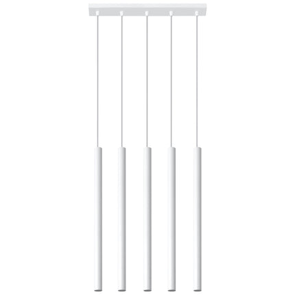 Suspension tubulaire Halo 5 en Ligne blanche vue de trois quarts