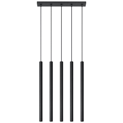 Suspension tubulaire Halo 5 en Ligne noire vue de trois quarts