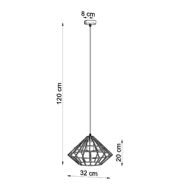 Dimensions Umberto White Steel Pendant Light
