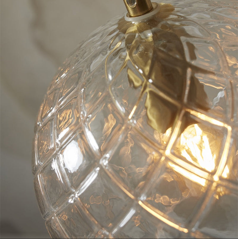 Dimensions Suspension Globe Venice Verre Transparent Doré