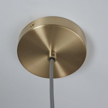 Rosace de plafond doree de la suspension Venice, cable textile gris