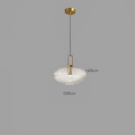 Les quatre diamètres de la suspension en verre doré nordique
