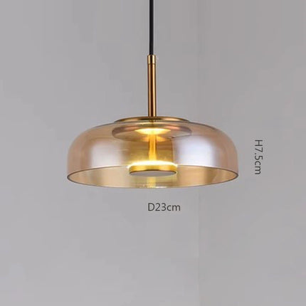 Suspension LED nordique ajustable en verre pour un style moderne.