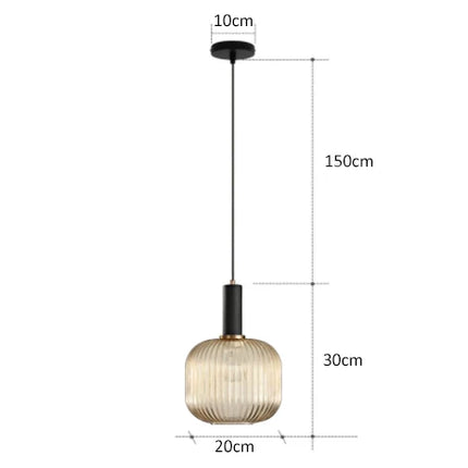 Suspension en verre LED de style rétro, idéale pour créer une ambiance chaleureuse dans le salon ou la salle à manger.