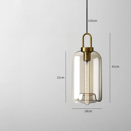 Suspension en verre nordique à crochet doré diffusant une lumière chaude