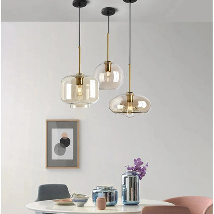 Modèle de suspension en verre nordique minimaliste, deuxième forme de verre