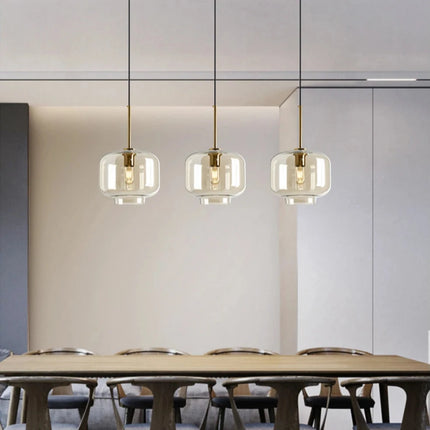 Modèle de suspension en verre nordique minimaliste, troisième forme de verre