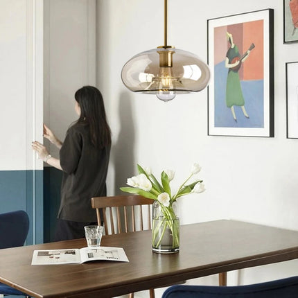 Modèle de suspension en verre nordique minimaliste, cinquième forme de verre