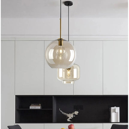 Modèle de suspension en verre nordique minimaliste, sixième forme de verre