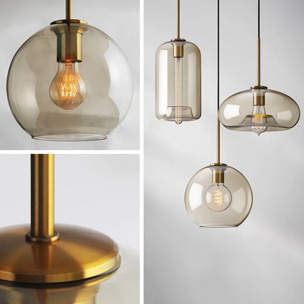 Modèle de suspension en verre nordique minimaliste, septième forme de verre