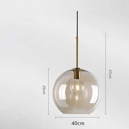 Suspension en verre nordique minimaliste diffusant une lumière blanc chaud