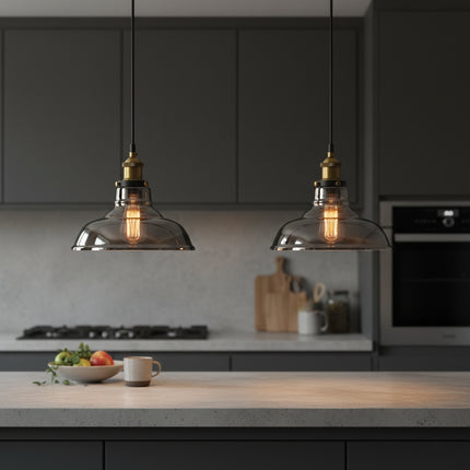 Suspension Verre Industrielle Nordique Originale