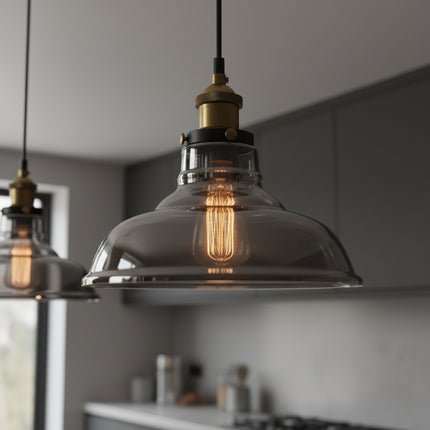 Suspension Verre Industrielle Nordique Originale