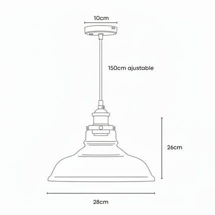 Suspension Verre Industrielle Nordique Originale