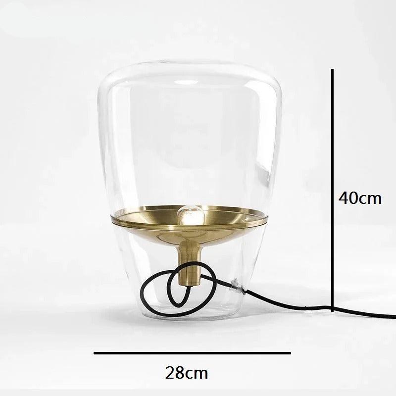 Minimalistische Tischlampe aus tschechischem Glas