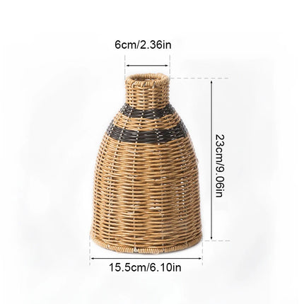 Vase en rotin tissé main modèle A avec fleurs séchées