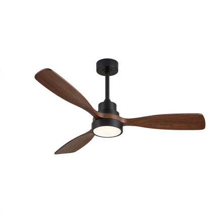 Deckenventilator Holz und Schwarz LED mit Fernbedienung 122 cm