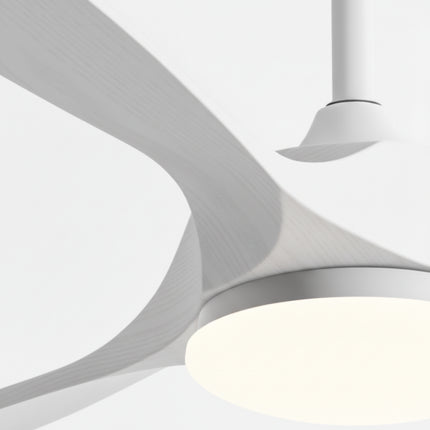 Ventilateur Plafond Silencieux Vintage avec LED - Blanc et ABS Blanc