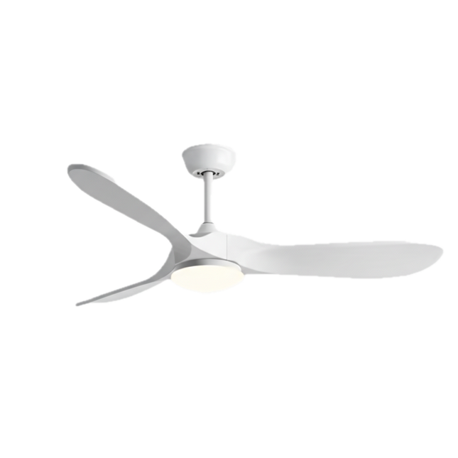 Vintage Silent Ceiling Fan with LED - Black and Dark Wood