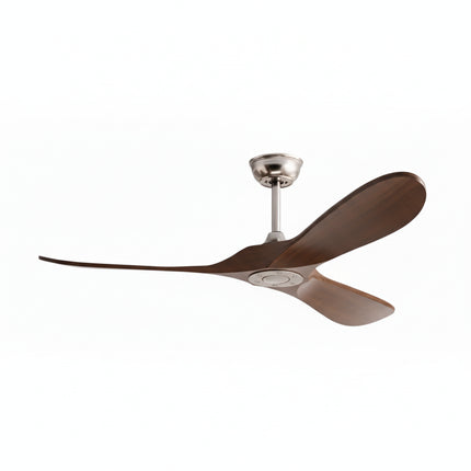 Vintage-Deckenventilator mit LED-Beleuchtung (leise) – Silber und dunkles Holz