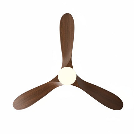 Ventilateur Plafond Silencieux Vintage avec LED - Noir et Bois Foncé