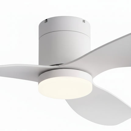 Ventilateur de Plafond Silencieux LED intégrée - Blanc & ABS Blanc