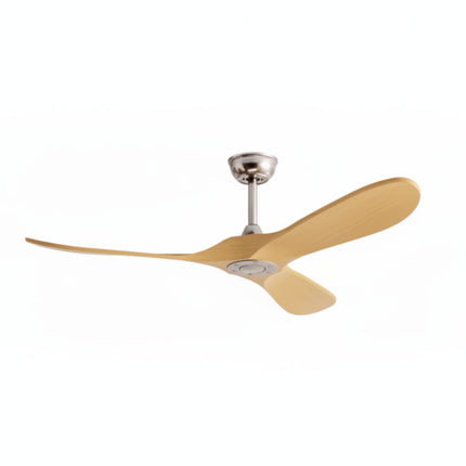 Vintage Silent Ceiling Fan with LED - Silver and Dark Wood