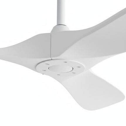 Vintage Silent Ceiling Fan with LED - Silver and Dark Wood