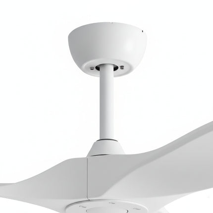 Vintage Silent Ceiling Fan with LED - Silver and Dark Wood
